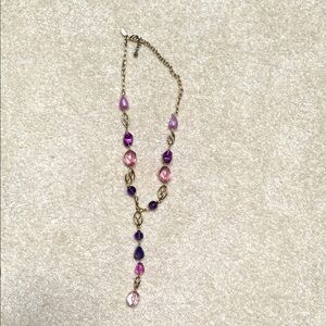 Elegant Purple and Pink Beaded Necklace